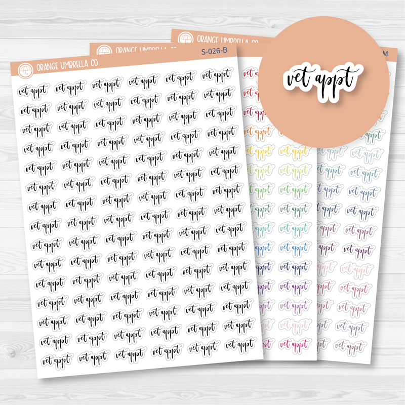 Vet Appointment Script Planner Stickers | F2 | S-026