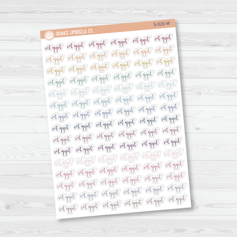 Vet Appointment Script Planner Stickers | F2 | S-026