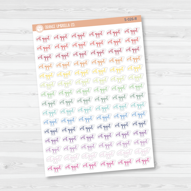 Vet Appointment Script Planner Stickers | F2 | S-026