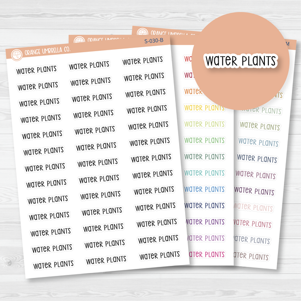 CLEARANCE | Water Plants Script Planner Stickers | F3 | S-030 / 921-061-001L-WH
