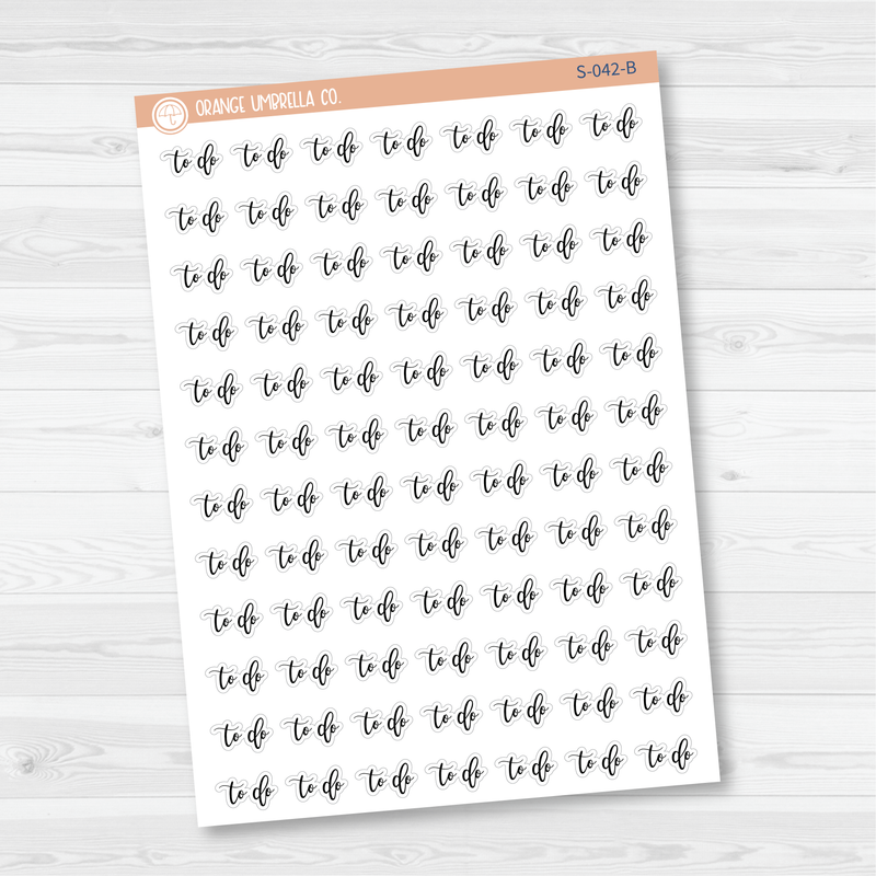 To Do Script Planner Stickers | F2 | S-042-B / 904-182-001L-WH