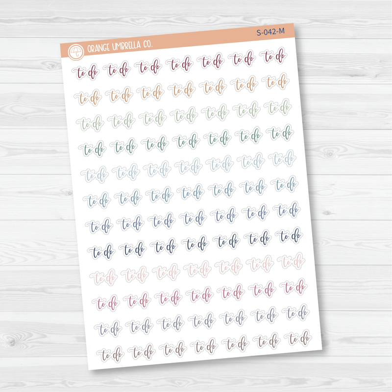 To Do Script Planner Stickers | F2 | S-042-B / 904-182-001L-WH