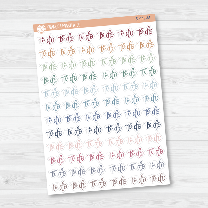 To Do Script Planner Stickers | F7 | S-047 / 904-013-001L-WH
