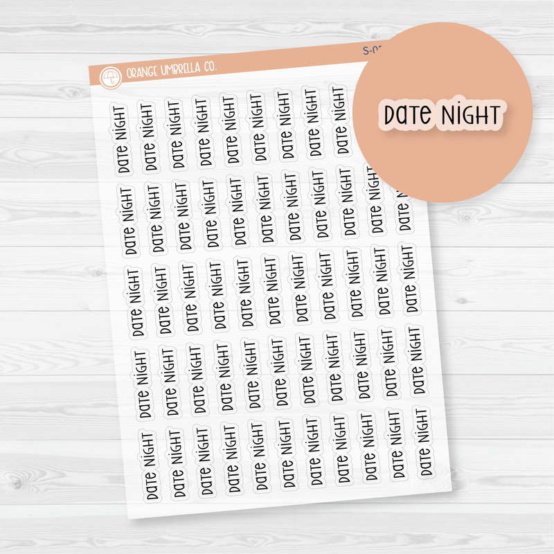 Date Night Script Planner Stickers | F3 Clear Matte | S-053-BCM