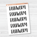 Bookworm Header Script Planner Stickers | F1 | S-054-B
