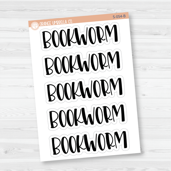 Bookworm Header Script Planner Stickers | F1 | S-054-B