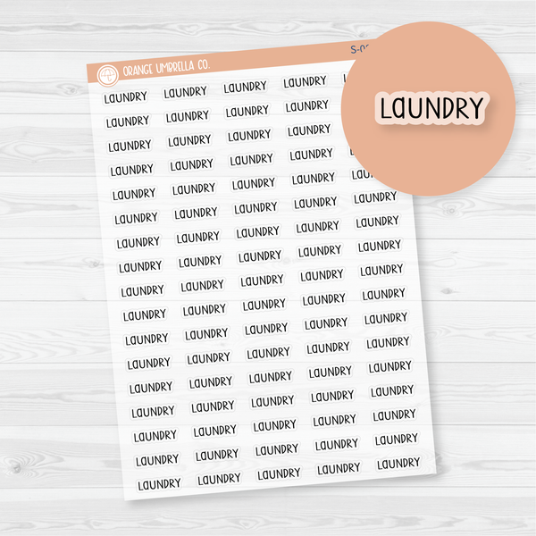CLEARANCE | Laundry Script Planner Stickers | F3 Clear Matte | S-089-BCM