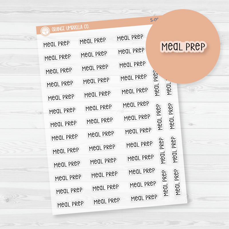 Meal Prep Script Planner Stickers | F3 Clear Matte | S-096-BCM