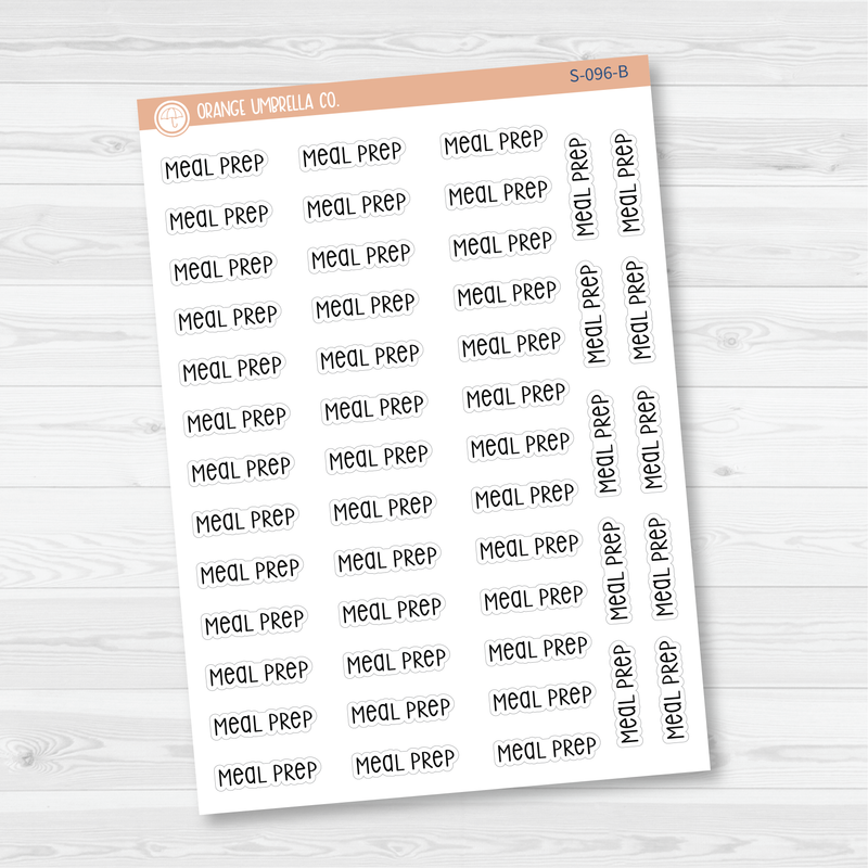 Meal Prep Script Planner Stickers | F3 | S-096 / 901-038-001L-WH