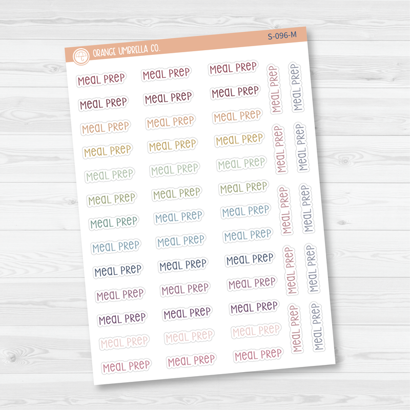 Meal Prep Script Planner Stickers | F3 | S-096 / 901-038-001L-WH