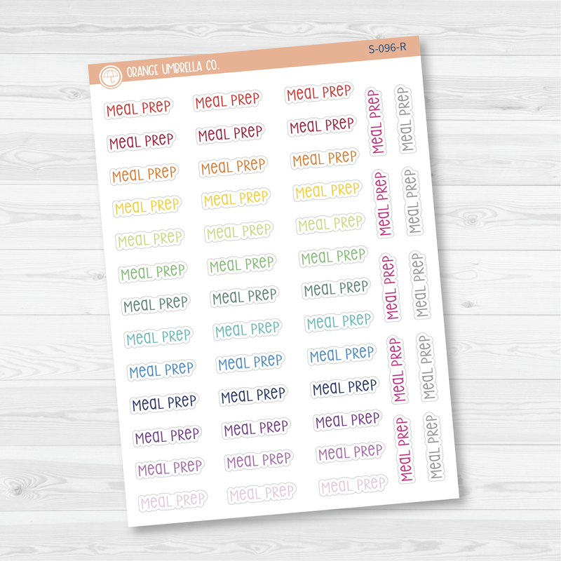 Meal Prep Script Planner Stickers | F3 | S-096 / 901-038-001L-WH