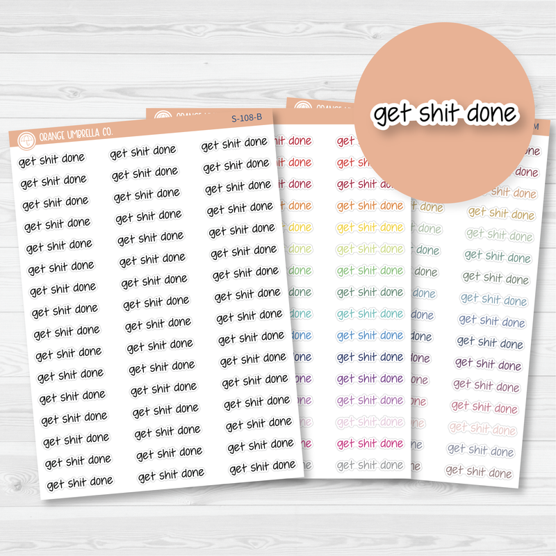 Get Sh*t Done Jen Plans Script Planner Stickers | FJP | S-108