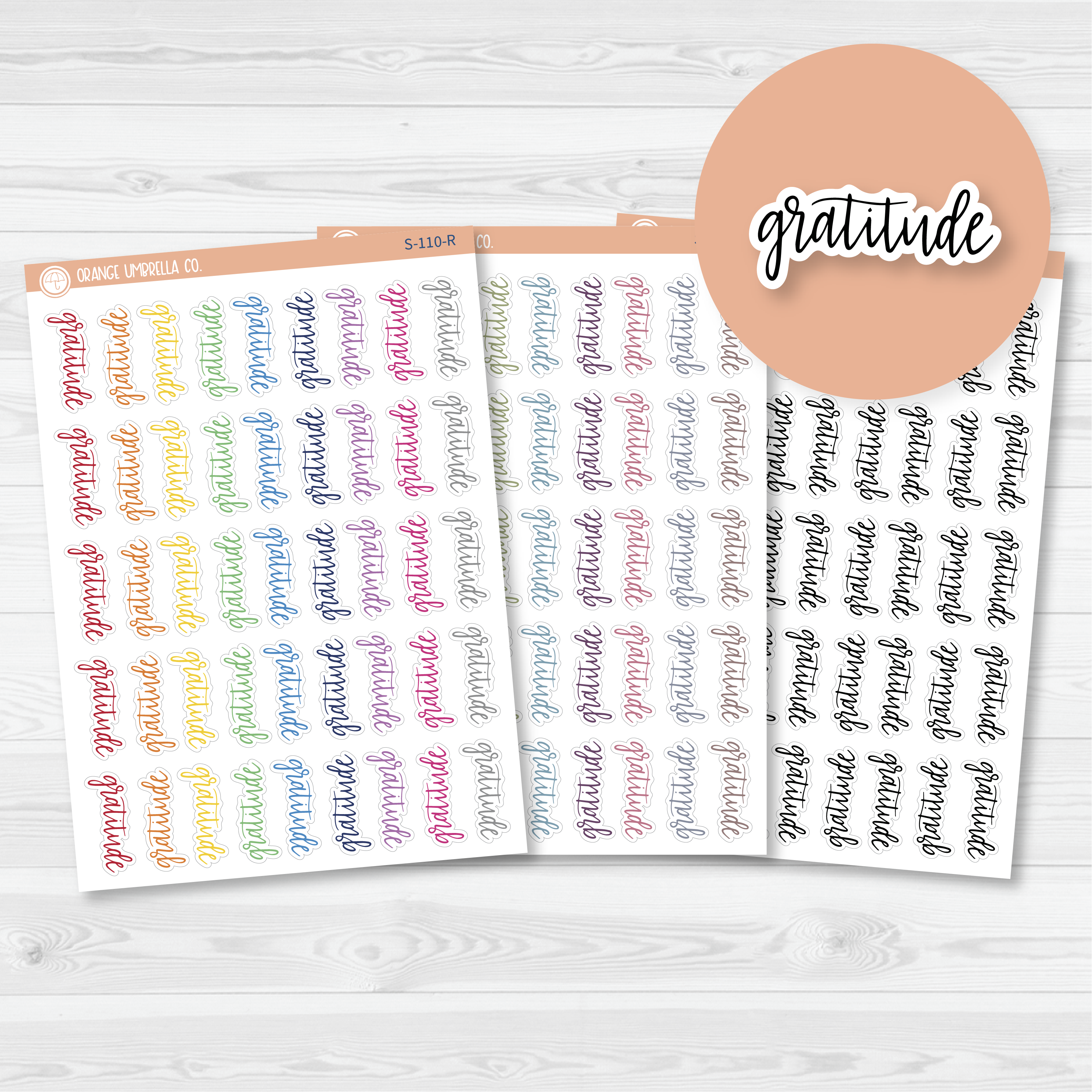 Gratitude Script Planner Stickers | F7 |  S-110