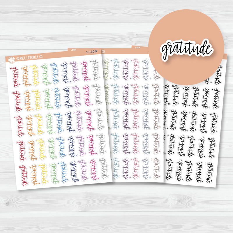 Gratitude Script Planner Stickers | F7 |  S-110 / 904-117