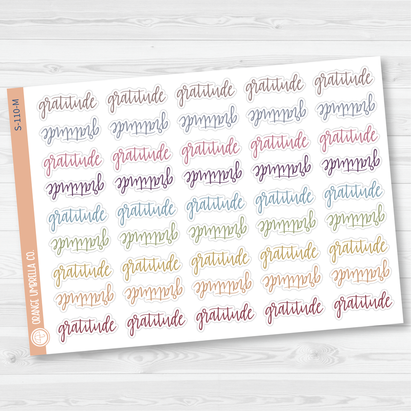 Gratitude Script Planner Stickers | F7 |  S-110 / 904-117