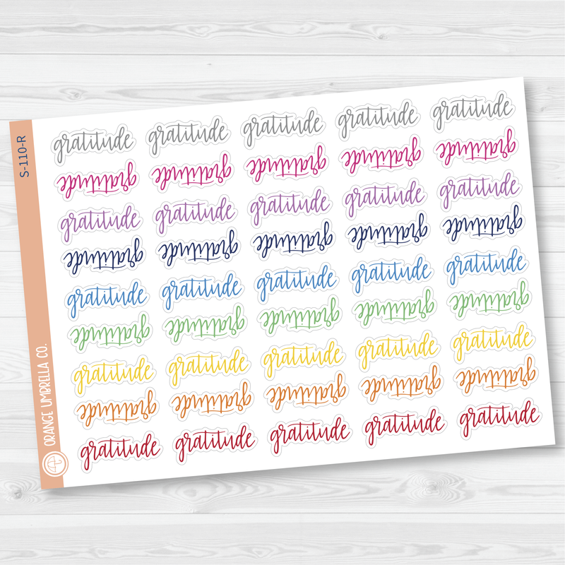 Gratitude Script Planner Stickers | F7 |  S-110 / 904-117