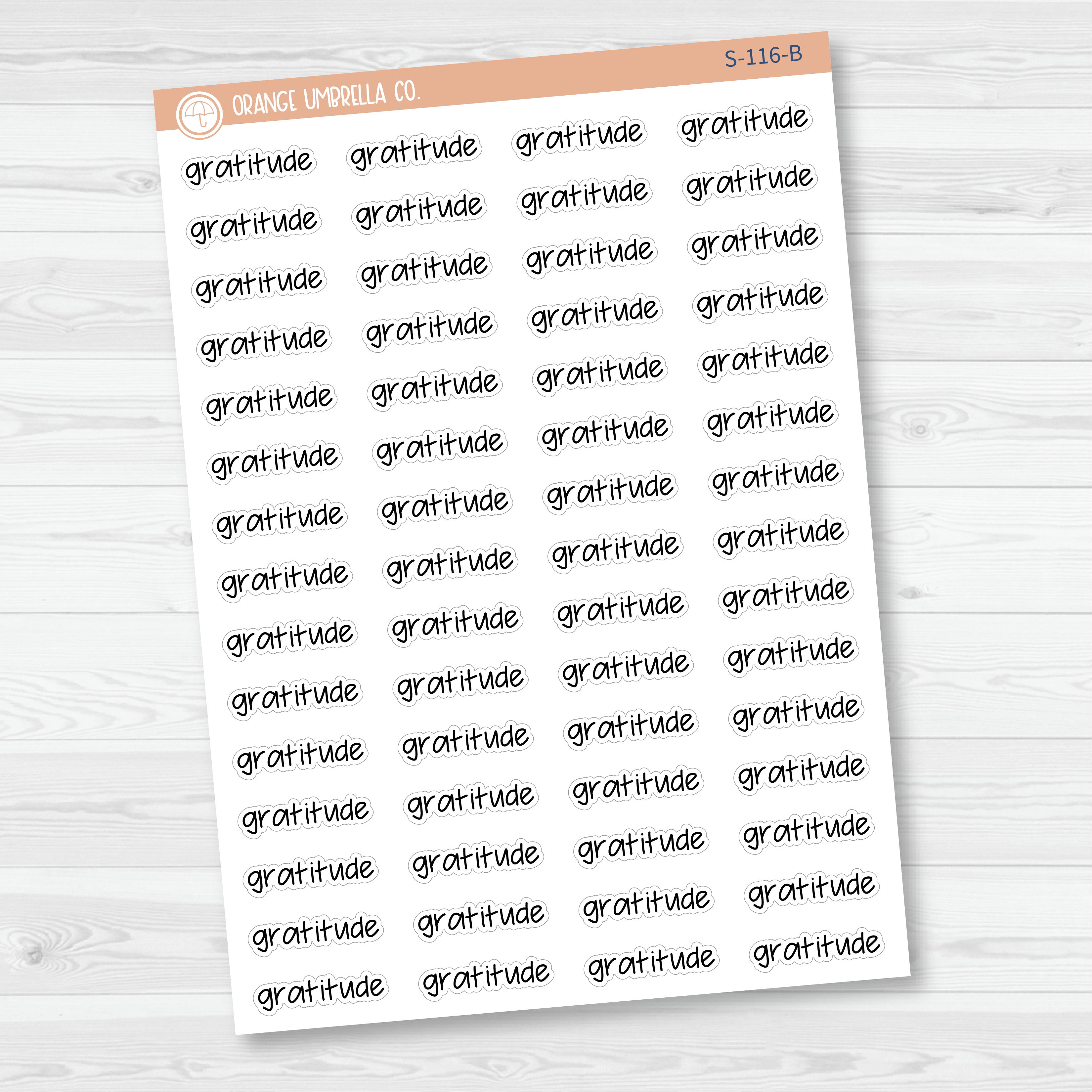 Gratitude Jen Plans Script Planner Stickers | FJP | S-116