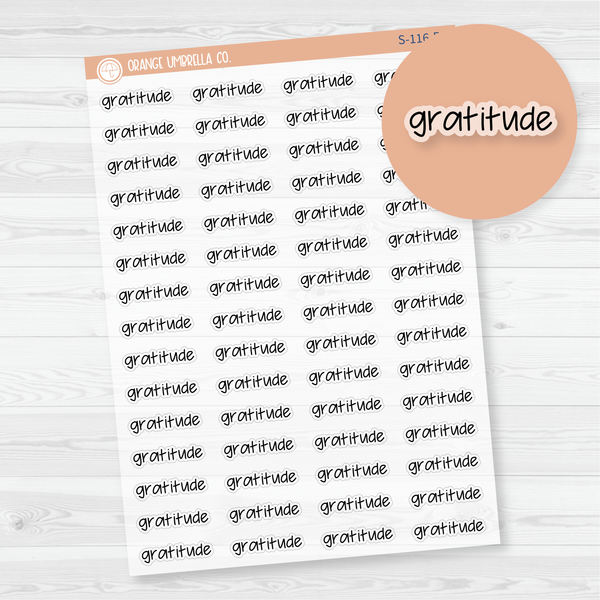 Gratitude Jen Plans Script Planner Stickers | FJP Clear Matte | S-116-BCM