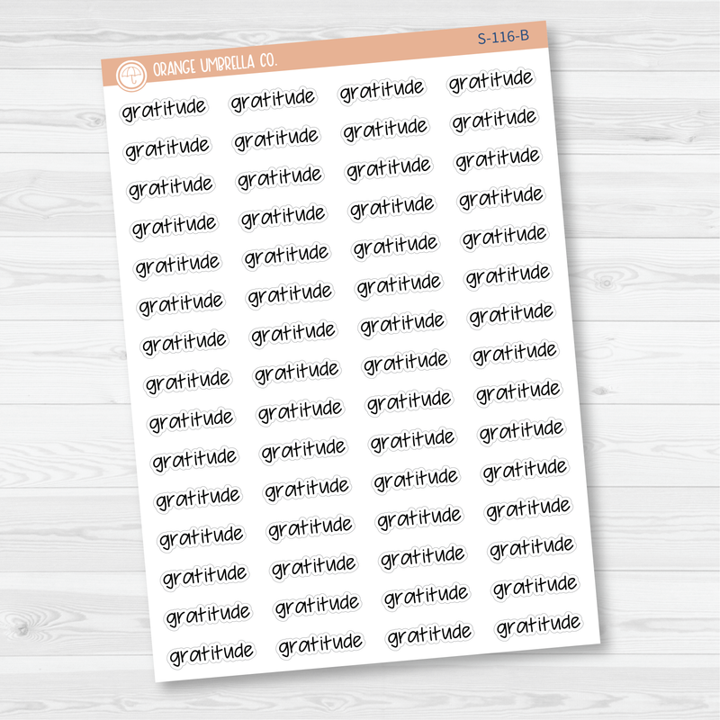 Gratitude Jen Plans Script Planner Stickers | FJP | S-116