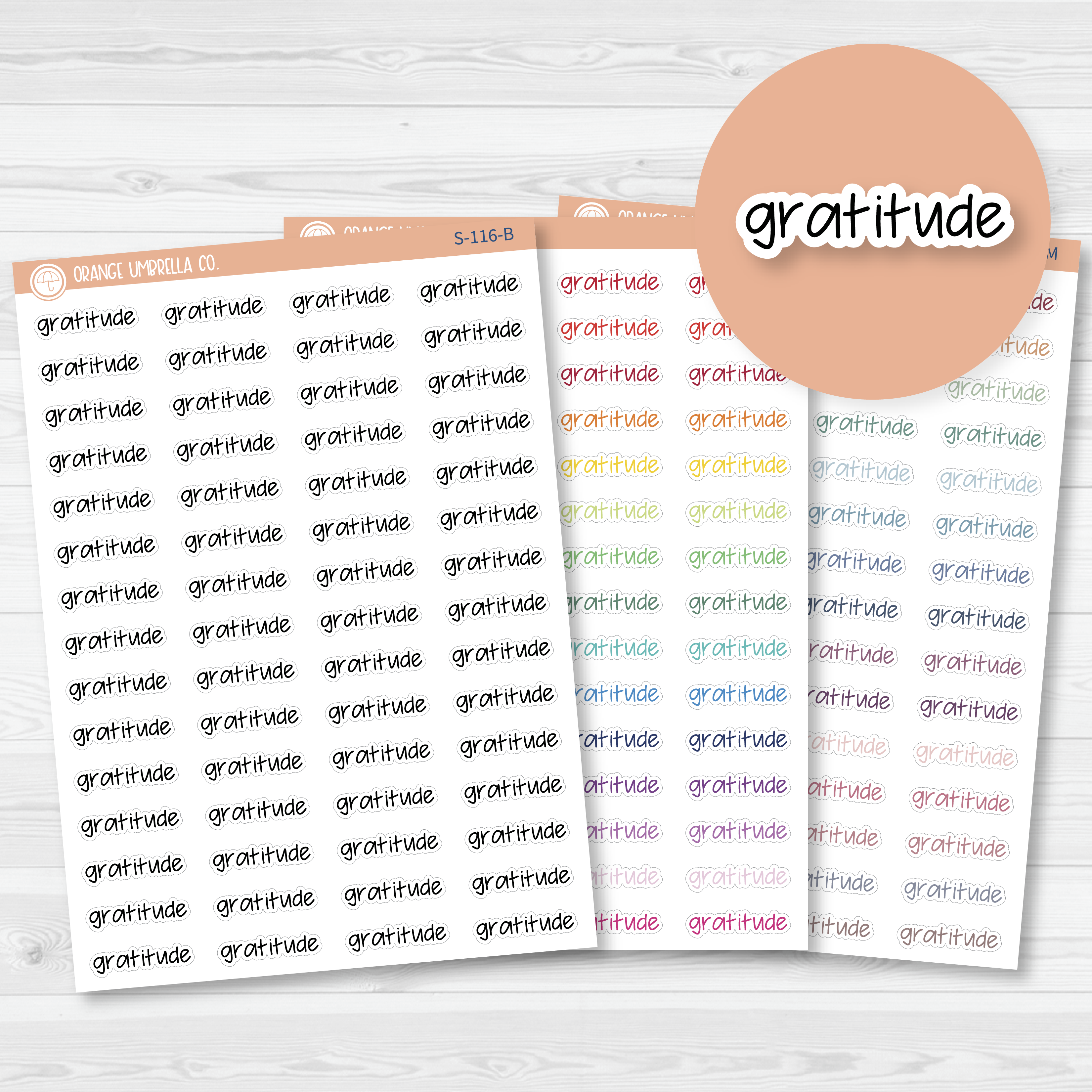 Gratitude Jen Plans Script Planner Stickers | FJP | S-116
