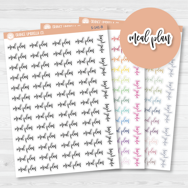 Meal Plan Script Planner Stickers | F2 | S-141 / 901-031-001L-WH