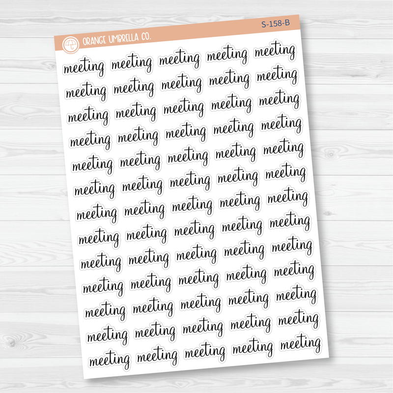 Meeting Script Planner Stickers | F4 | S-158 / 903-057