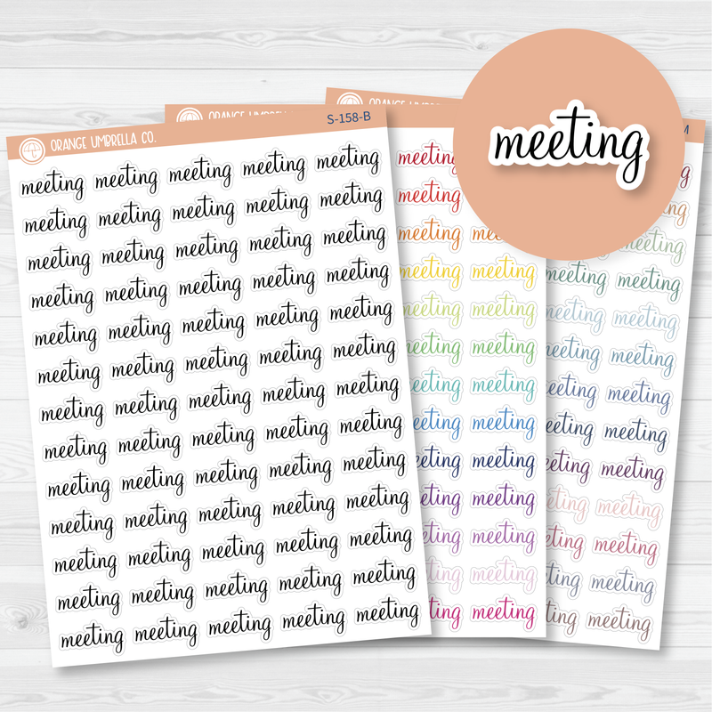 Meeting Script Planner Stickers | F4 | S-158