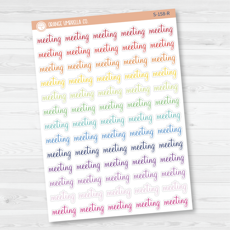 Meeting Script Planner Stickers | F4 | S-158