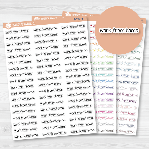 Work From Home Jen Plans Script Planner Stickers | FJP  | S-190