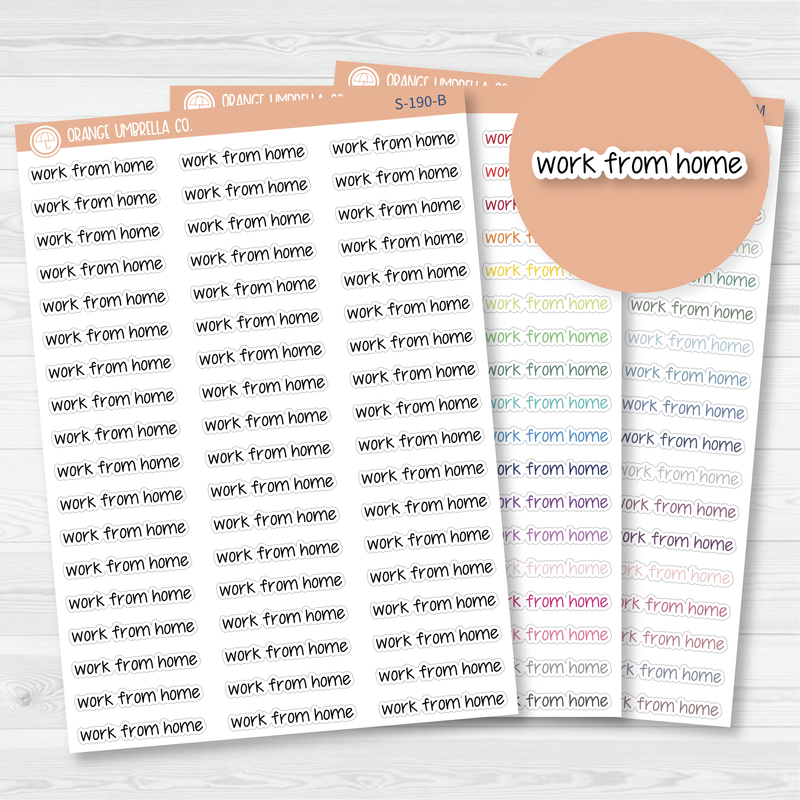 Work From Home Jen Plans Script Planner Stickers | FJP  | S-190