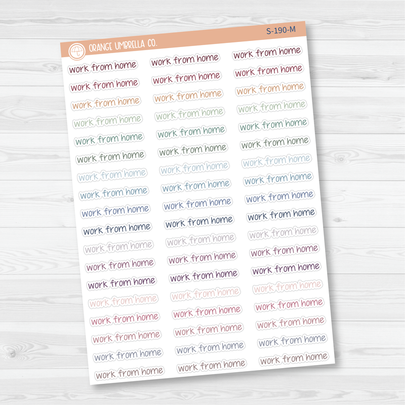 Work From Home Jen Plans Script Planner Stickers | FJP  | S-190