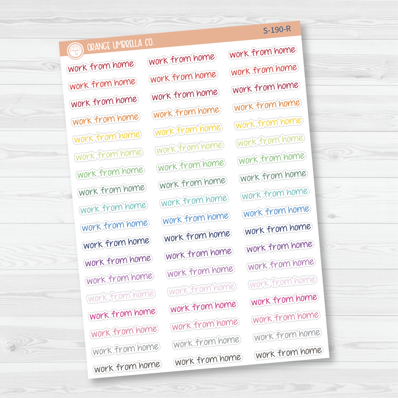 Work From Home Jen Plans Script Planner Stickers | FJP  | S-190