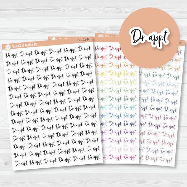 Dr Appt Script Planner Stickers | F2 | S-192