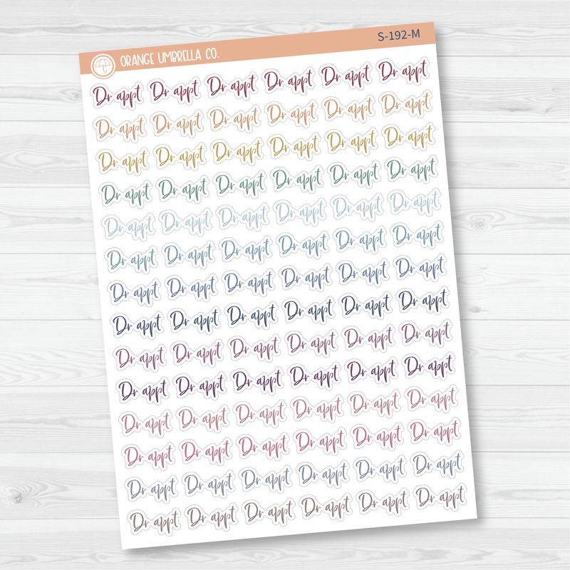 Dr Appt Script Planner Stickers | F2 | S-192