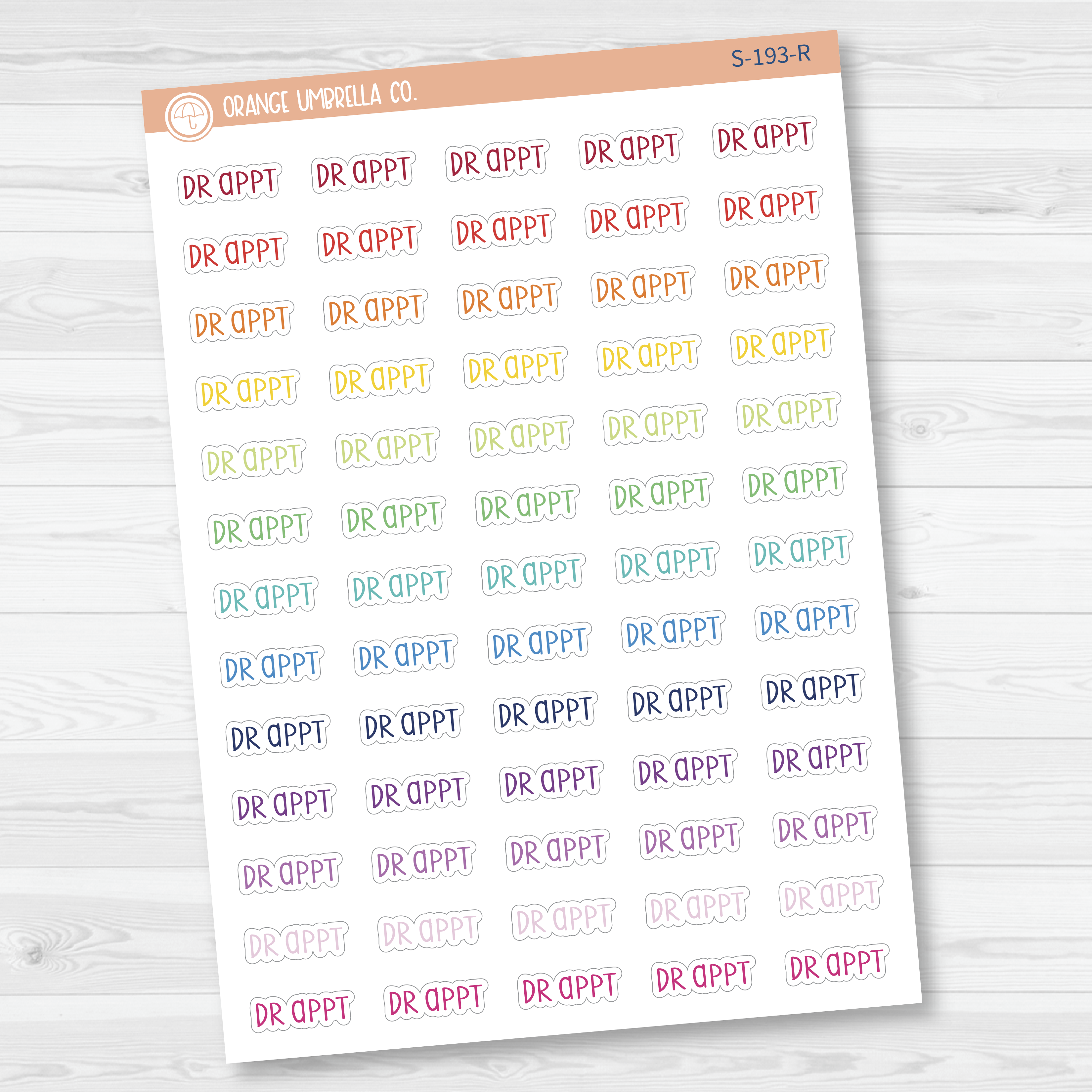 Dr. Appt Script Planner Stickers | F3 | S-193