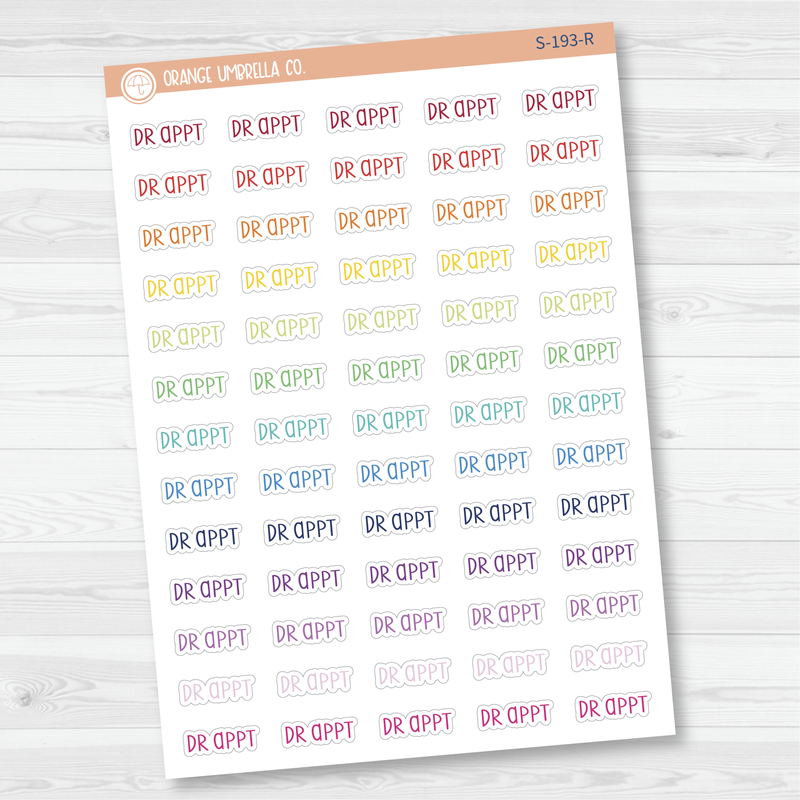 Dr. Appt Script Planner Stickers | F3 | S-193