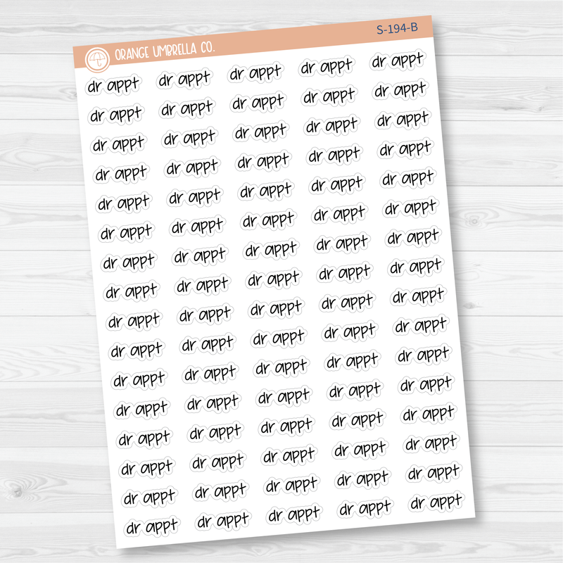 Dr. Appt Jen Plans Script Planner Stickers | FJP | S-194