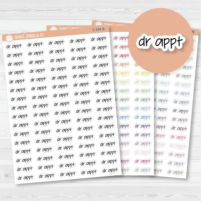 Dr. Appt Jen Plans Script Planner Stickers | FJP | S-194