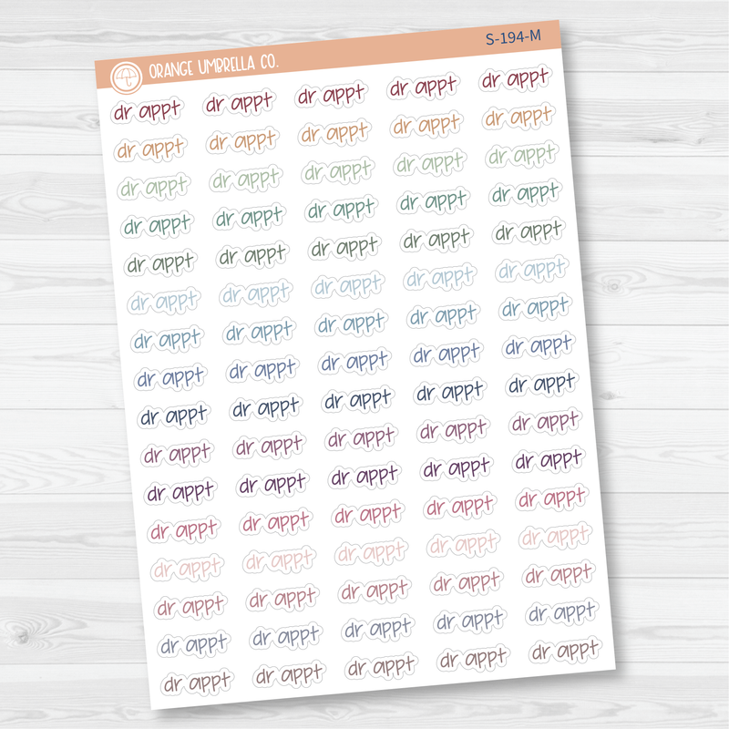 Dr. Appt Jen Plans Script Planner Stickers | FJP | S-194