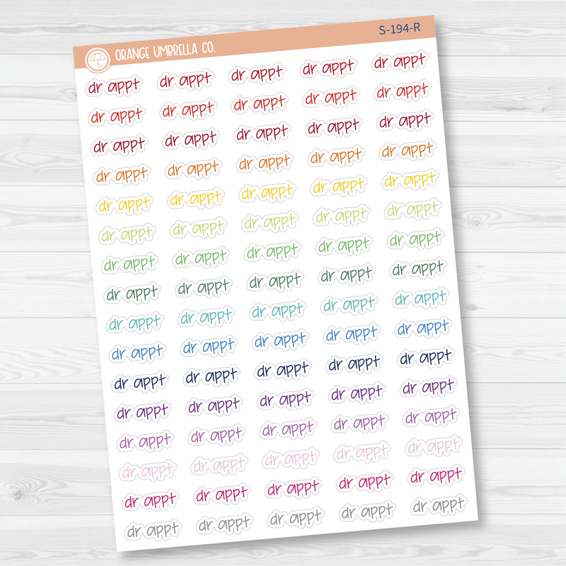 Dr. Appt Jen Plans Script Planner Stickers | FJP | S-194