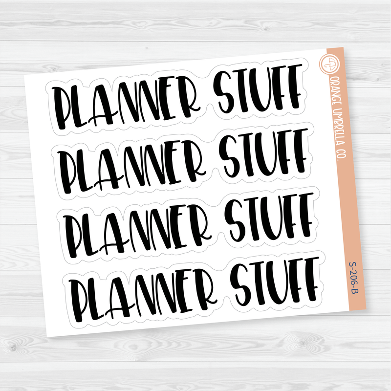 Planner Stuff Header Script Planner Stickers |  F1  | S-206-B