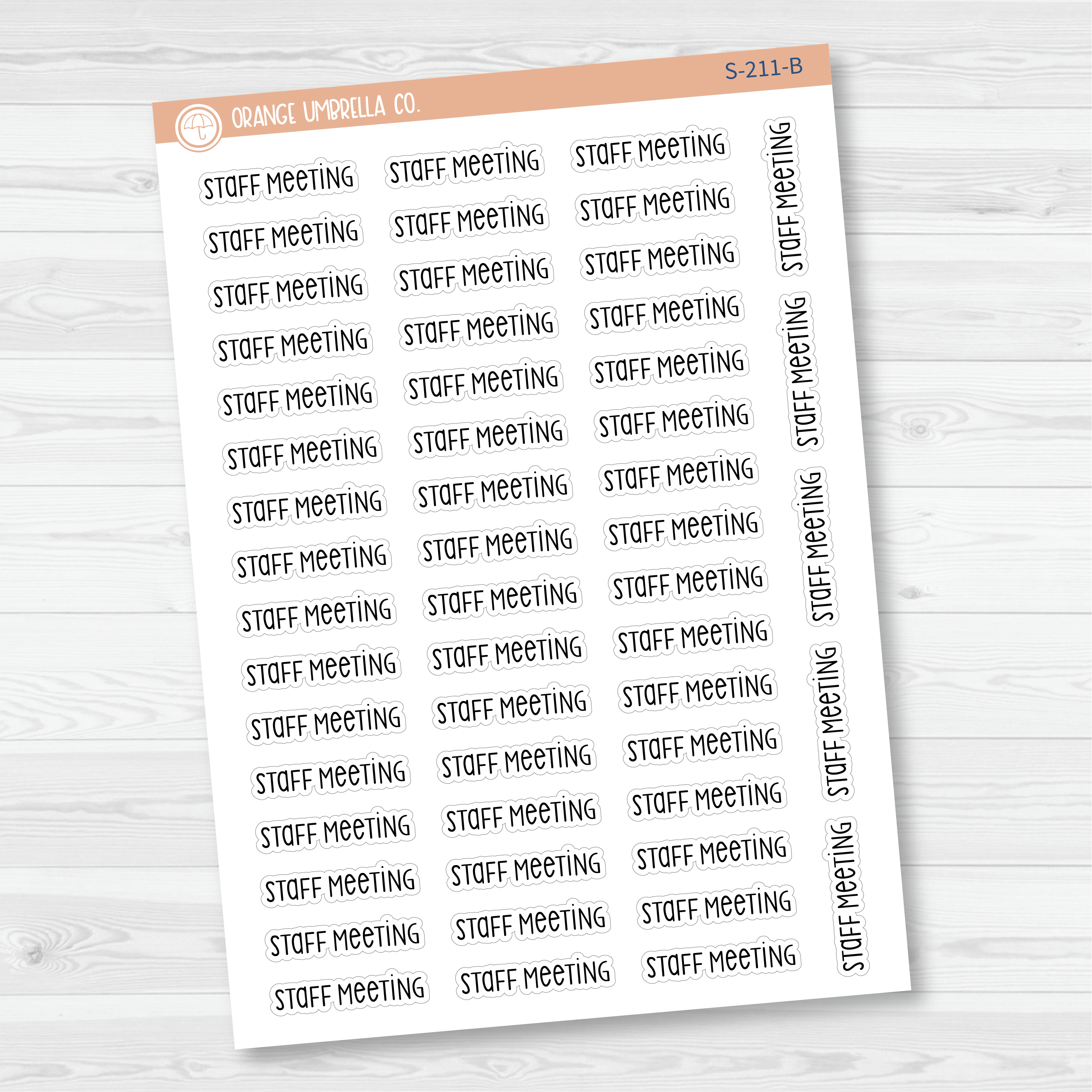 Staff Meeting Script Planner Stickers | F3 | S-211