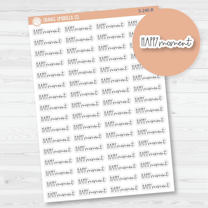 Happy Moment Script Planner Stickers | FC12 | S-240-B