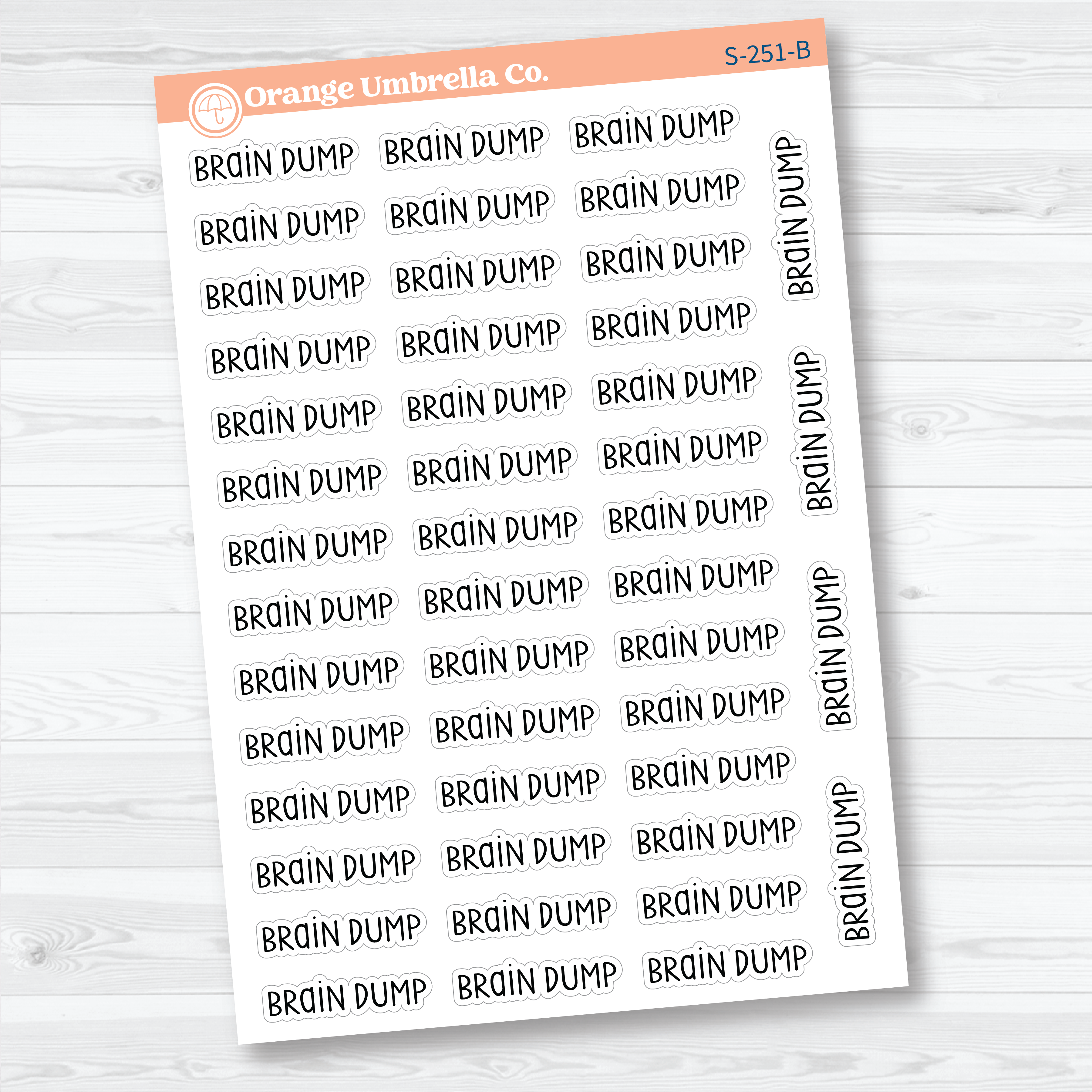 Brain Dump Planner Script Stickers | Planner Script Stickers | S-251