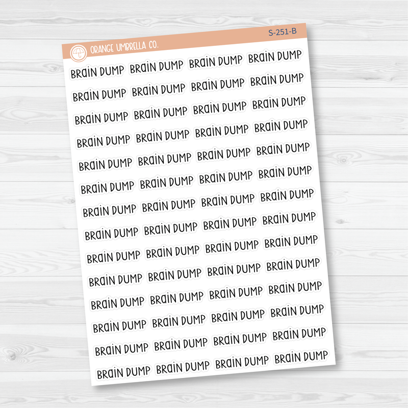 Brain Dump Script Planner Stickers | F3 | S-251