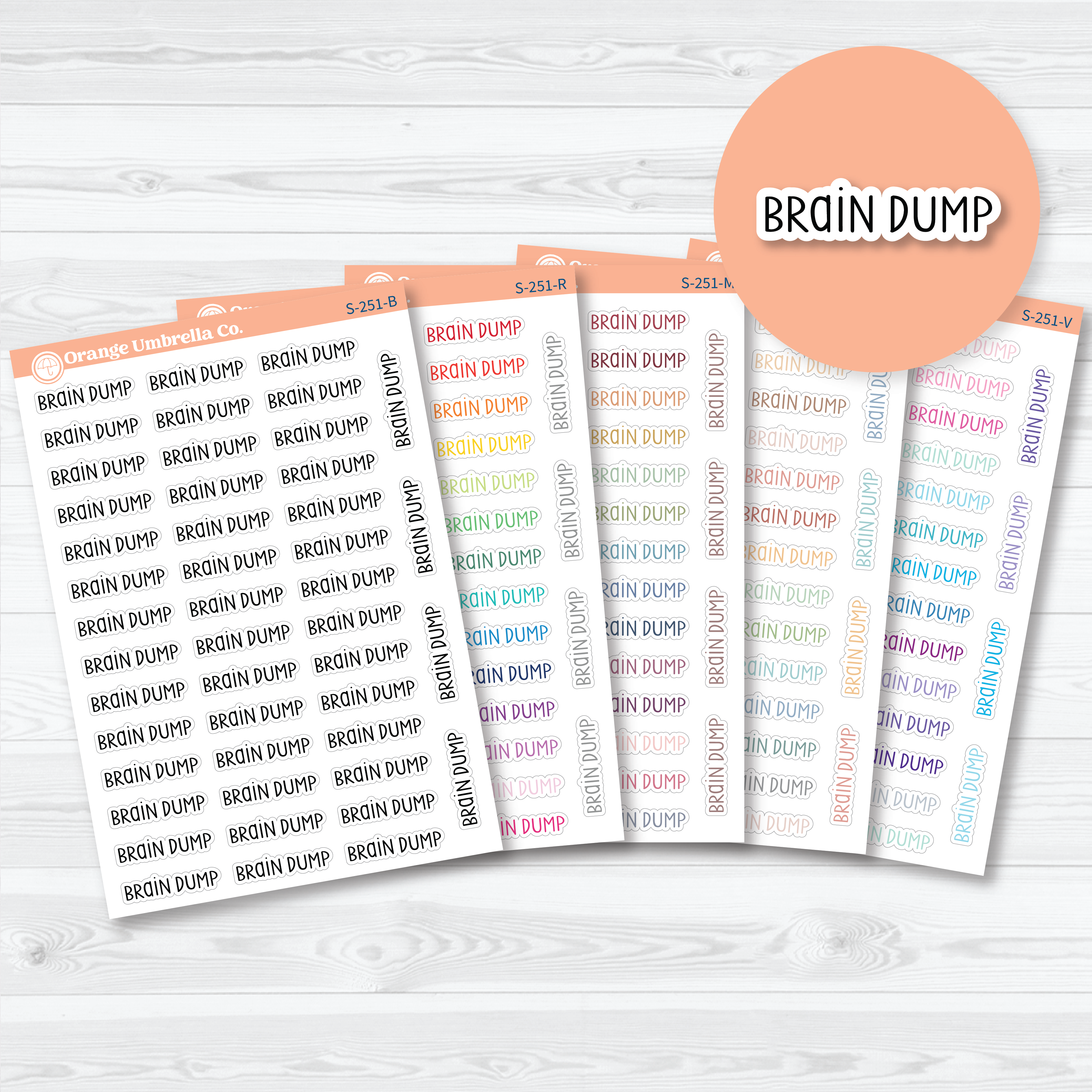 Brain Dump Planner Script Stickers | Planner Script Stickers | S-251