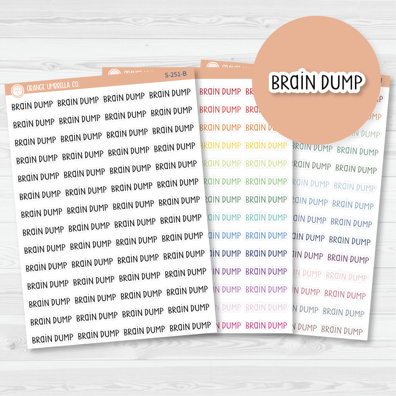 Brain Dump Script Planner Stickers | F3 | S-251