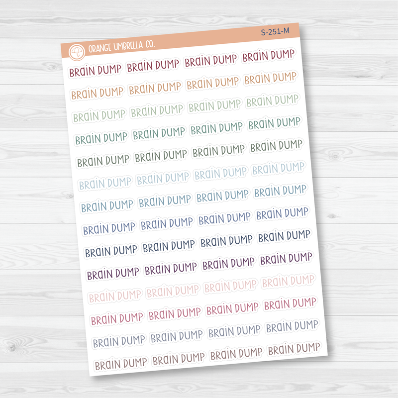 Brain Dump Script Planner Stickers | F3 | S-251