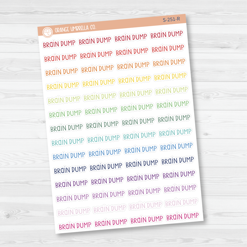 Brain Dump Script Planner Stickers | F3 | S-251