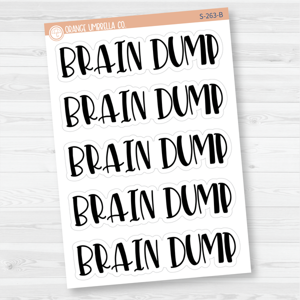 Brain Dump Header Script Planner Stickers | F1 | S-263-B